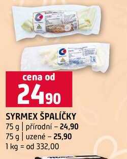 SYRMEX ŠPALÍČKY 75 g přírodní 75 g uzené 