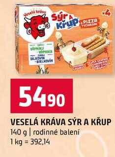 VESELÁ KRÁVA SÝR A KŘUP 140 g rodinné balení 