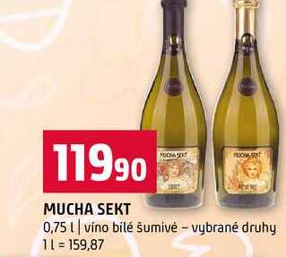 MUCHA SEKT 0,75l víno bílé šumivé vybrané druhy