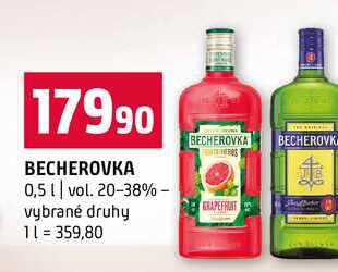 BECHEROVKA 0,5l vol. 20-38% vybrané druhy