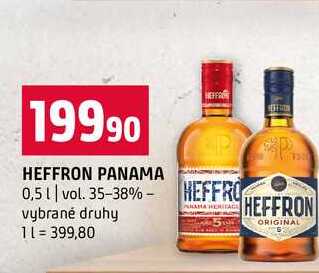HEFFRON PANAMA 0,5l vol. 35-38% vybrané druhy 