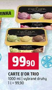 CARTE D'OR TRIO 1000 ml vybrané druhy 