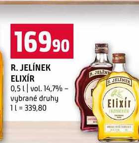 R. JELÍNEK ELIXÍR 0,5l vol. 14,7% vybrané druhy 