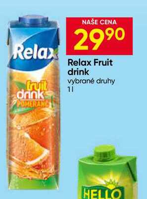 Relax Fruit drink vybrané druhy 1l