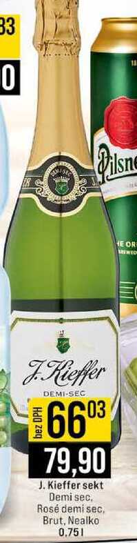 J. Kieffer sekt Demi sec Rosé demi sec, Brut, Nealko 0,75l