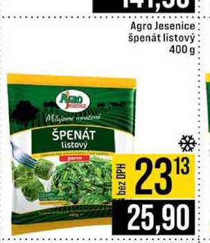 Agro Jesenice špenát listový 400 g