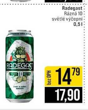 Radegast Rázná 10 světlé výčepní 0,5l