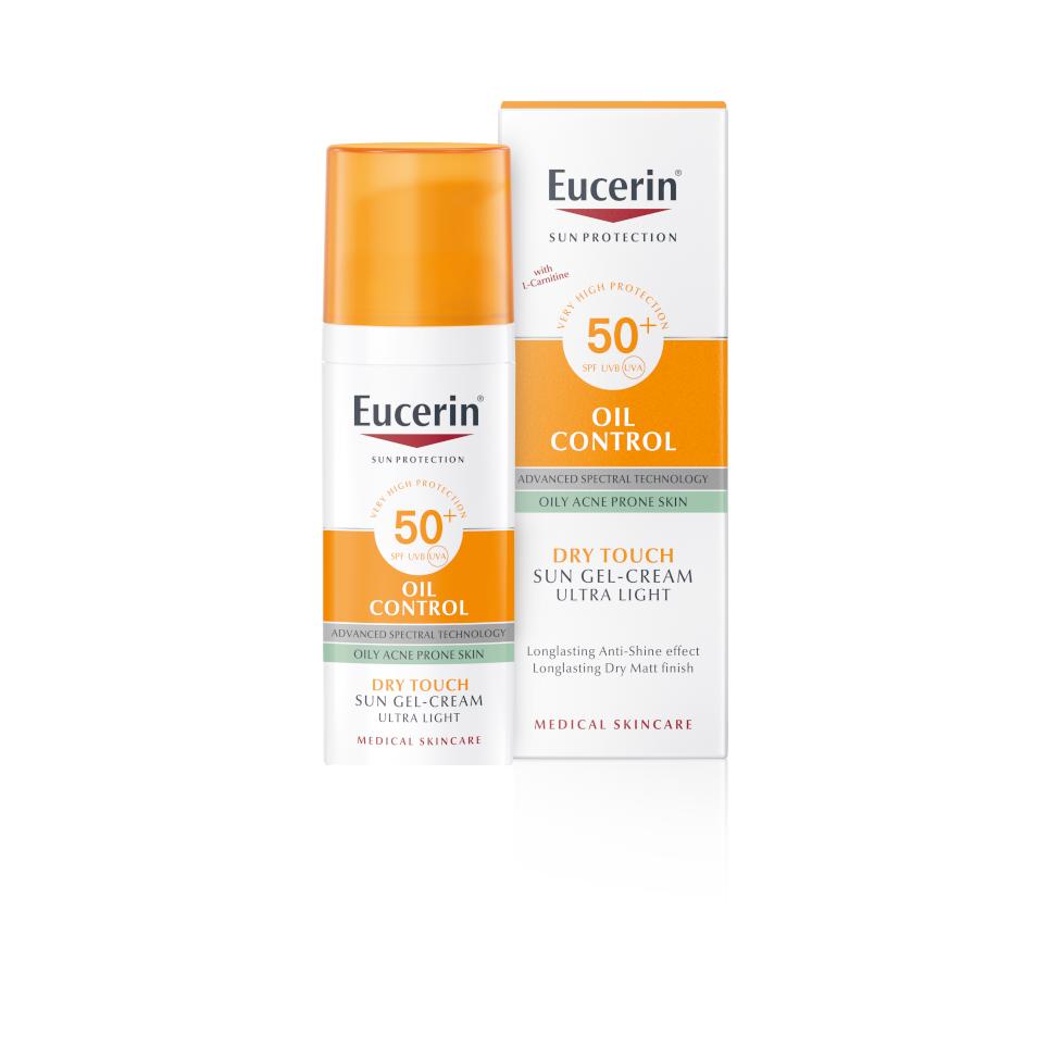 Eucerin Ochranný krémový gel na opalování na obličej Oil Control SPF 50+ Lékárna LEMON