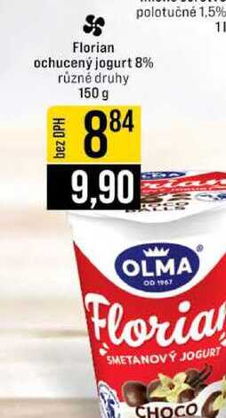 Florian ochucený jogurt 8% různé druhy 150 g