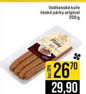 Vodňanské kuře české párky original 200 g 