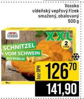 Vossko vídeňský vepřový řízek smažený, obalovaný 500 g