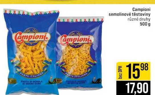 Campioni semolinové těstoviny různé druhy 500 g