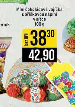 Mini čokoládová vajíčka s oříškovou náplní v sítce 100 g