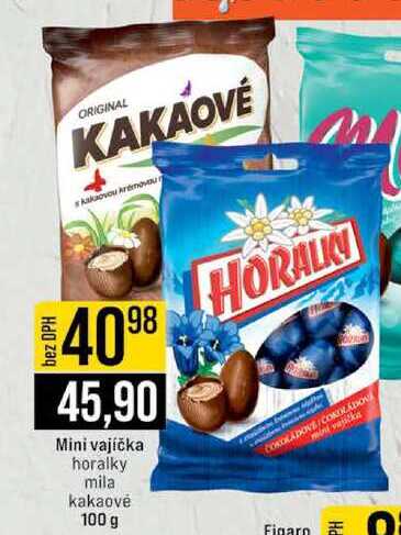 Mini vajíčka horalky mila kakaové 100 g 