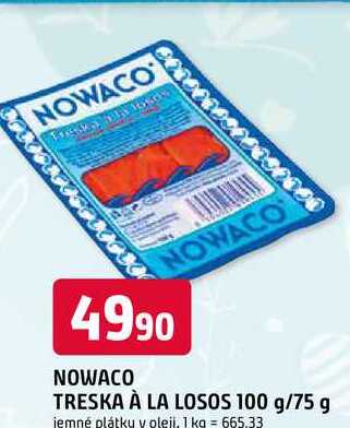 NOWACO TRESKA À LA LOSOS 100 g/75 g