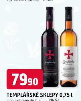 TEMPLÁŘSKÉ SKLEPY 0,75 L