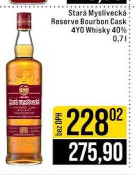 Stará Myslivecká Reserve Bourbon Cask 4Y0 Whisky 40% 0,7l