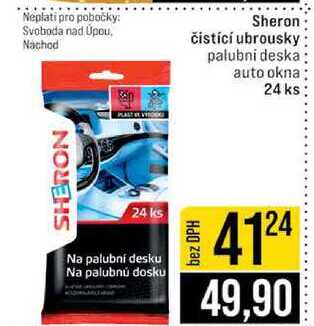 Sheron čistící ubrousky palubní deska auto okna 24 ks