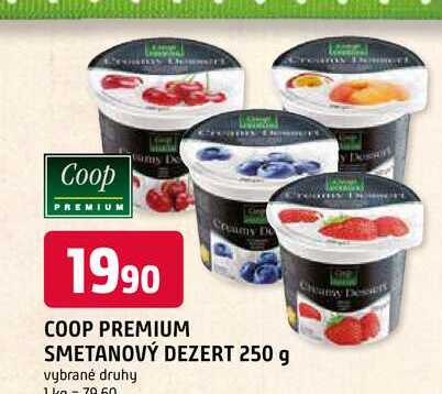 COOP PREMIUM SMETANOVÝ DEZERT 250 g