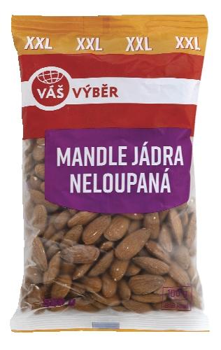 VÁŠ VÝBĚR Mandle jádra neloupaná, 500 g
