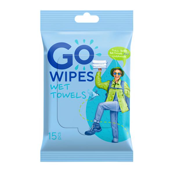 GoWipes Osvěžující vlhčené ručníky pro aktivní životní styl (Camping), plastic free
