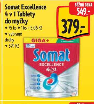Somat Excellence 4 v 1 Tablety do myčky 75 ks  
