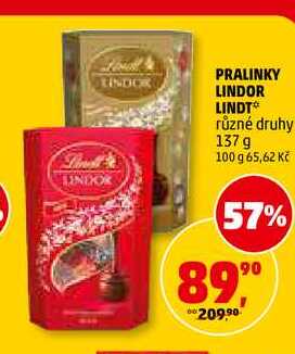 PRALINKY LINDOR LINDT, 137 g