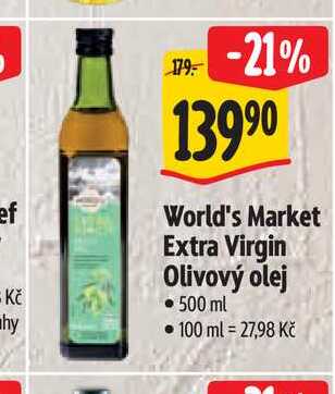   World's Market Extra Virgin Olivový olej  500 ml  
