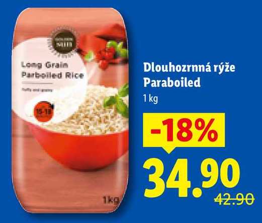 Dlouhozrnná rýže Paraboiled, 1 kg