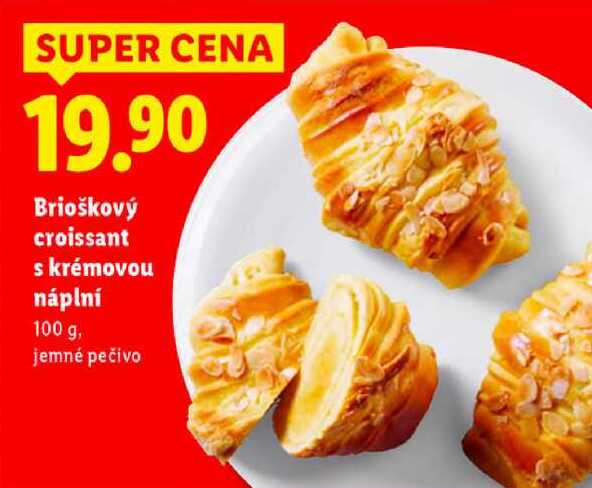 Brioškový croissant s krémovou náplní, 100 g