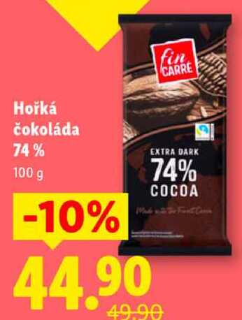 Hořká čokoláda 74%, 100 g