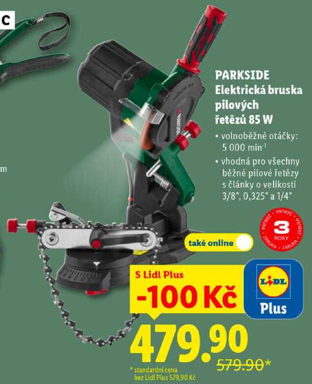 Elektrická bruska pilových řetězů 85 W