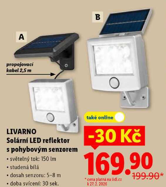 LIVARNO Solární LED reflektor s pohybovým senzorem 
