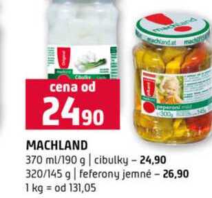 MACHLAND 370 ml/190 g cibulky 320/145 g feferony jemné