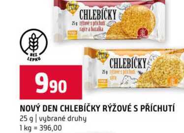 NOVÝ DEN CHLEBÍČKY RÝŽOVÉ S PŘÍCHUTÍ 25 g vybrané druhy 