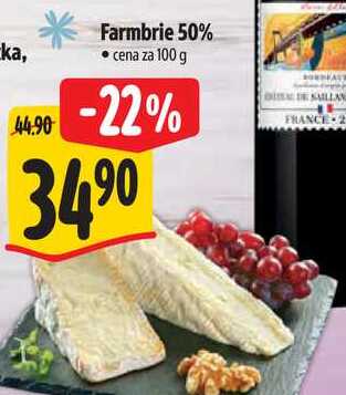 Farmbrie 50%, cena za 100 g 