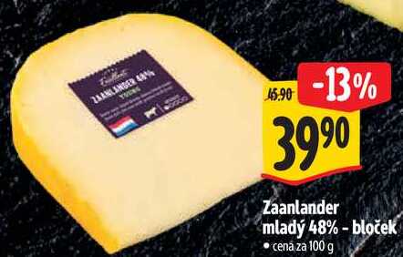 Zaanlander mladý 48% - bloček, cena za 100 g 