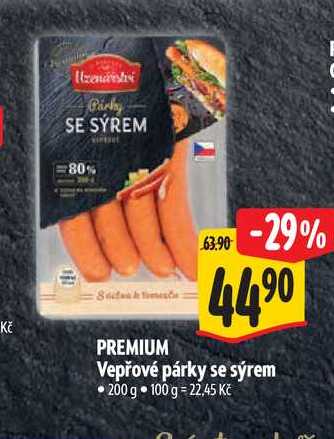   PREMIUM Vepřové párky se sýrem 200 g 