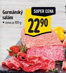 Gurmánský salám, cena za 100 g 