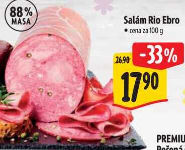 Salám Rio Ebro, cena za 100 g 