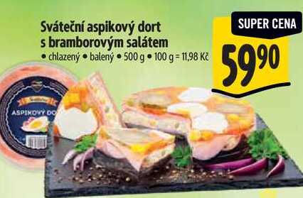 Sváteční aspikový dort s bramborovým salátem, 500 g