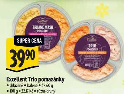 Excellent Trio pomazánky, 3x 60 g