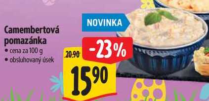 Camembertová pomazánka, cena za 100 g