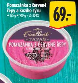 Pomazánka z červené řepy a kozího sýru, 125 g