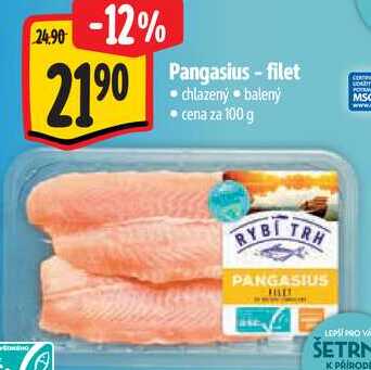 Pangasius-filet, cena za 100 g 