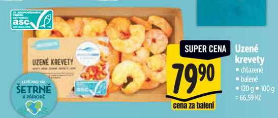 Uzené krevety, 120 g