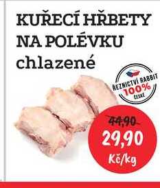 KUŘECÍ HŘBETY NA POLÉVKU chlazené 1kg 