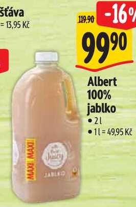 Albert 100% jablko, 2 l