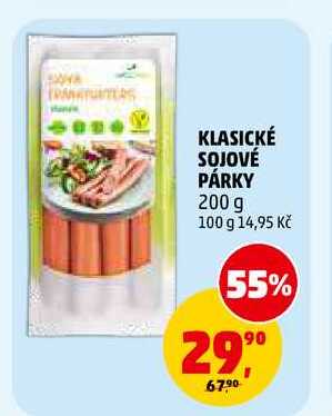 KLASICKÉ SOJOVÉ PÁRKY, 200 g 