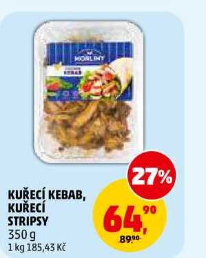 KUŘECÍ KEBAB, KUŘECÍ STRIPSY, 350 g 